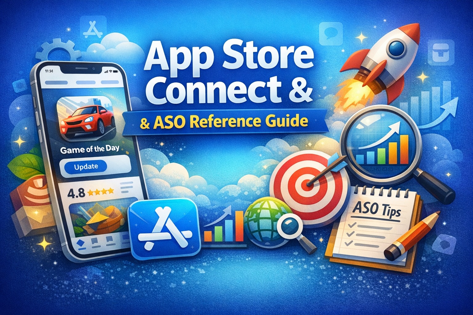 App Store Connect and ASO reference cover illustration